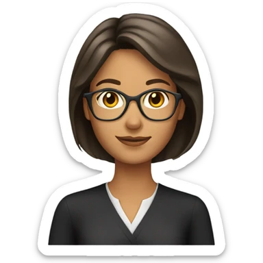 Brunette tan teacher sticker