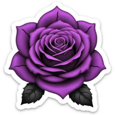 pastel goth black rose sticker