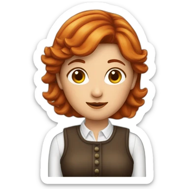 Reife Frau knallrote haare 30 jahre sticker