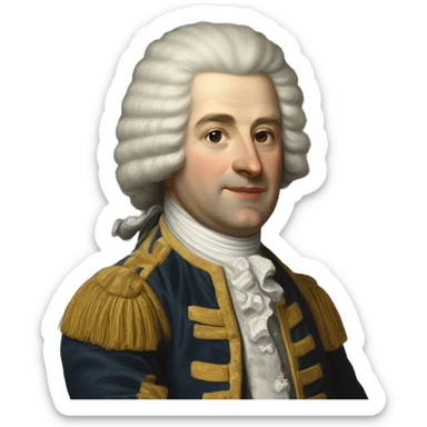 Philip, Duke of Parma 18th century man with white wig 45 years  sticker