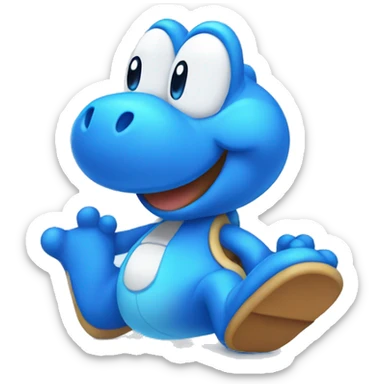 Happy Blue Yoshi sticker