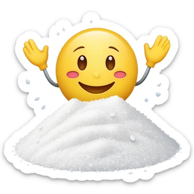 happy emoji with a pile of salt sticker