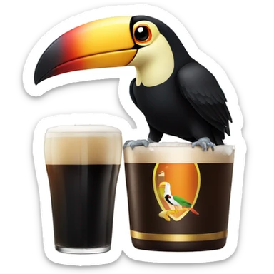 Toucan with Guinness pint on top sticker