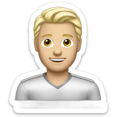 man with blonde hair in silver merCedes car sticker