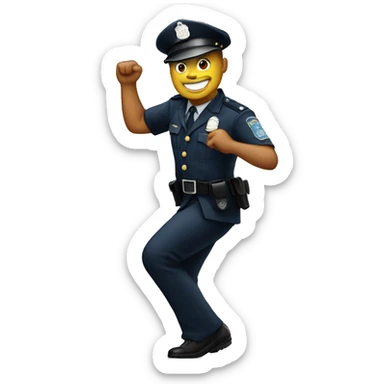polic officer dancing sticker