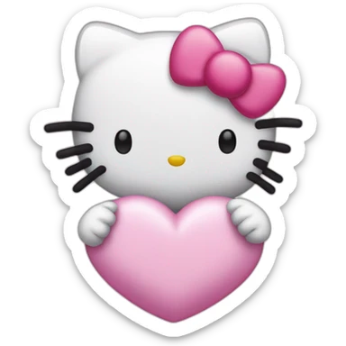 hello kitty cute heart sticker