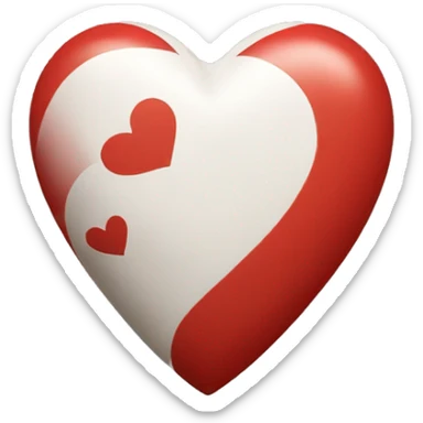 red and white heart  sticker