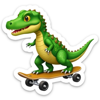 Cocodrilo sobre una patineta sticker