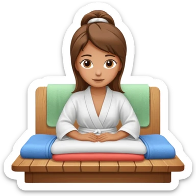 Kelly getting massage on table sticker