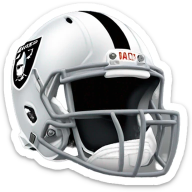 man wearing oakland raiders nfl football helmet and jersey sticker