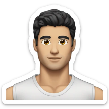 Chad white guy with black hair and strong jawline sticker