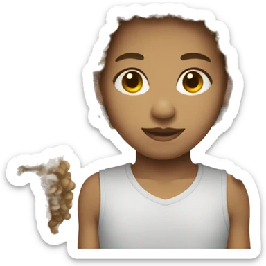 light skin curly afro hair sticker