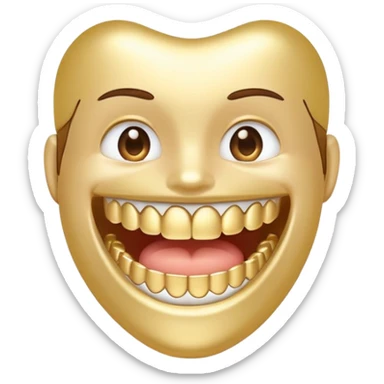 Gold tooth with braces  sticker