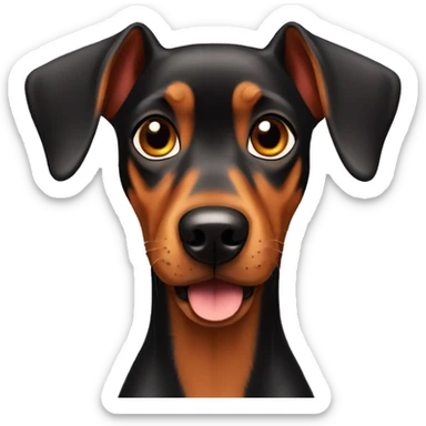 surprised German Pinscher with floppy ears sticker