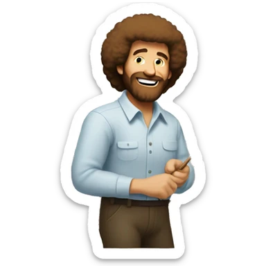 Bob Ross painting sticker