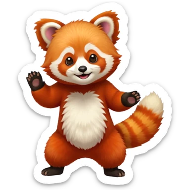 Red panda dancing sticker