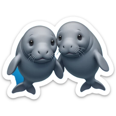 two manatees not togheter sticker