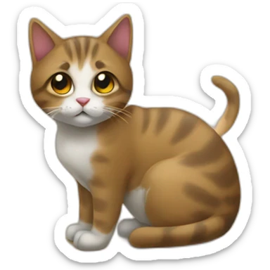 Cat pooping on the bedroom floor sticker