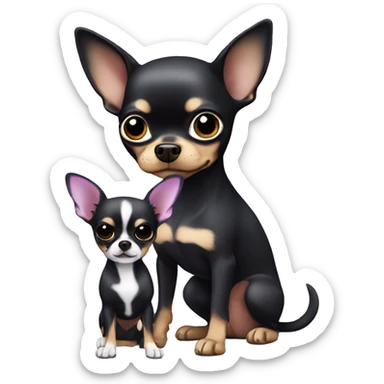 Purple chihuahua with a black-haired girl sticker