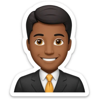 cool happy professional brown skin black hair male lawyer sticker