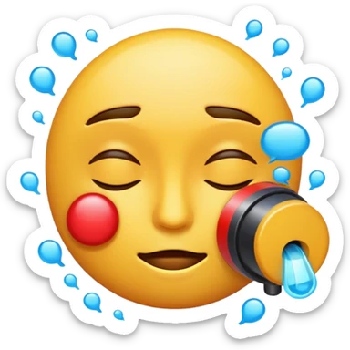 emoji closing eyes dreaming about block blasters sticker