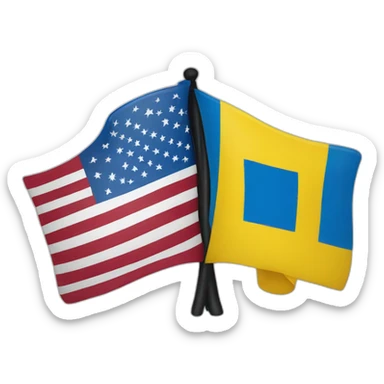Ukrainian and USA flags sticker