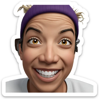 smiling boy in beret portrait sticker