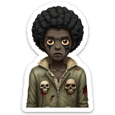 Zombie with a black Afro  sticker