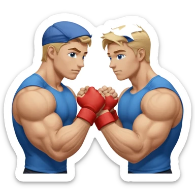 DIRTY BLONDE HAIR BLUE EYES BIG BICEPS FOR ARM WRESTLING YOUNG MAN sticker