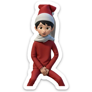 boy with hat looking side sticker