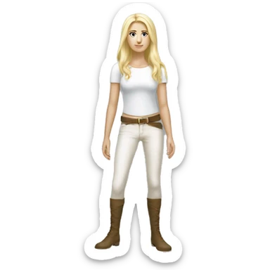 female slavic blonde white skinny legend full length  sticker