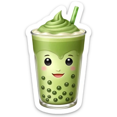 show me matcha boba tea latte sticker