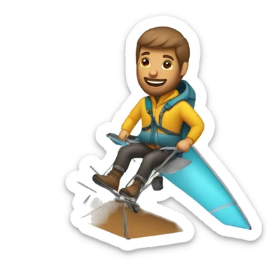 man on a hang glider sticker
