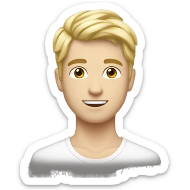 homme de 23 ans, peau blanche, cheveux court blond,  yeux bleus sticker