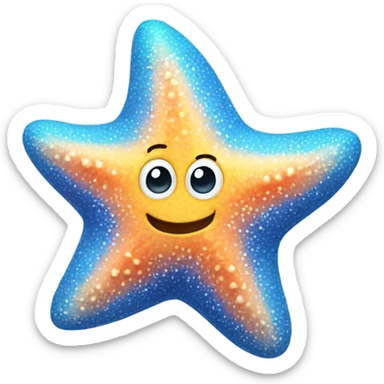 Starfish with a cute face sticker