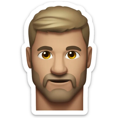 muscular man making sigma face sign sticker