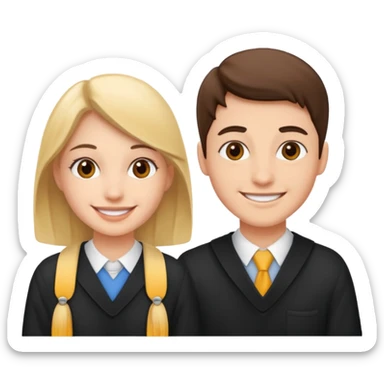 dos estudiantes universitarios muy felices sticker