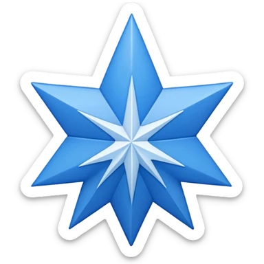 11 corners blue star with white tick on it sticker