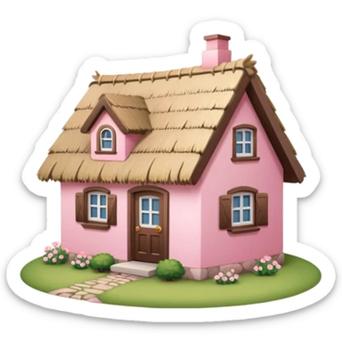 pink cosy house  sticker