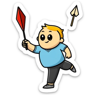 dart player throwing a dart sticker