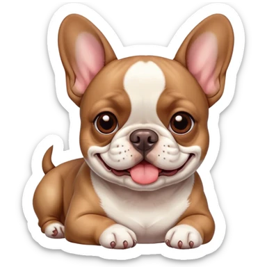 French bull dog laying down smiling sticker
