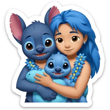 Lilo hugs stitch sticker