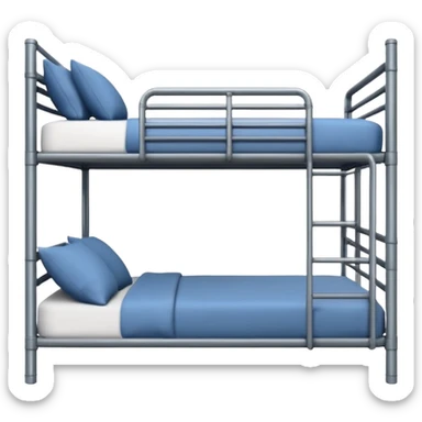 Sturdy metal frames, industrial style, used in hostels and dormitories. sticker