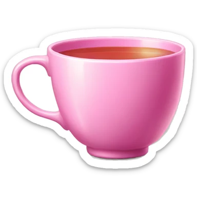 Hyper realism of a pink tea cup sticker