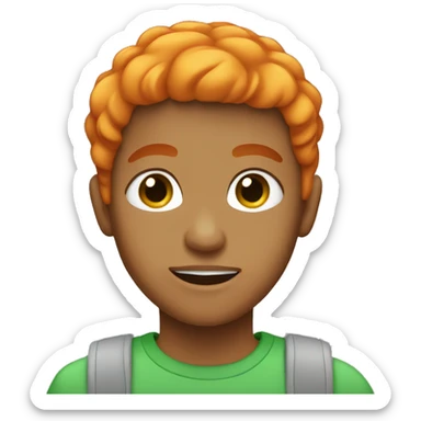 Latino boy with orange hair and green eyes  sticker