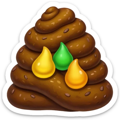 Caca énorme multicolore sticker