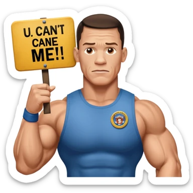 Jhon cena with sign u can see me sticker