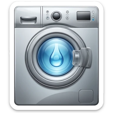 create an icon for washing machine with big water drop in front sticker