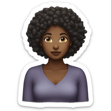 Black girl with curly Afro  sticker