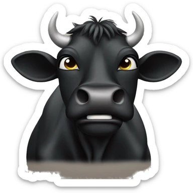 black cow making facepalm sticker